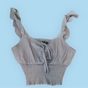 Nasty Gal Ruffle Strap Crop Top